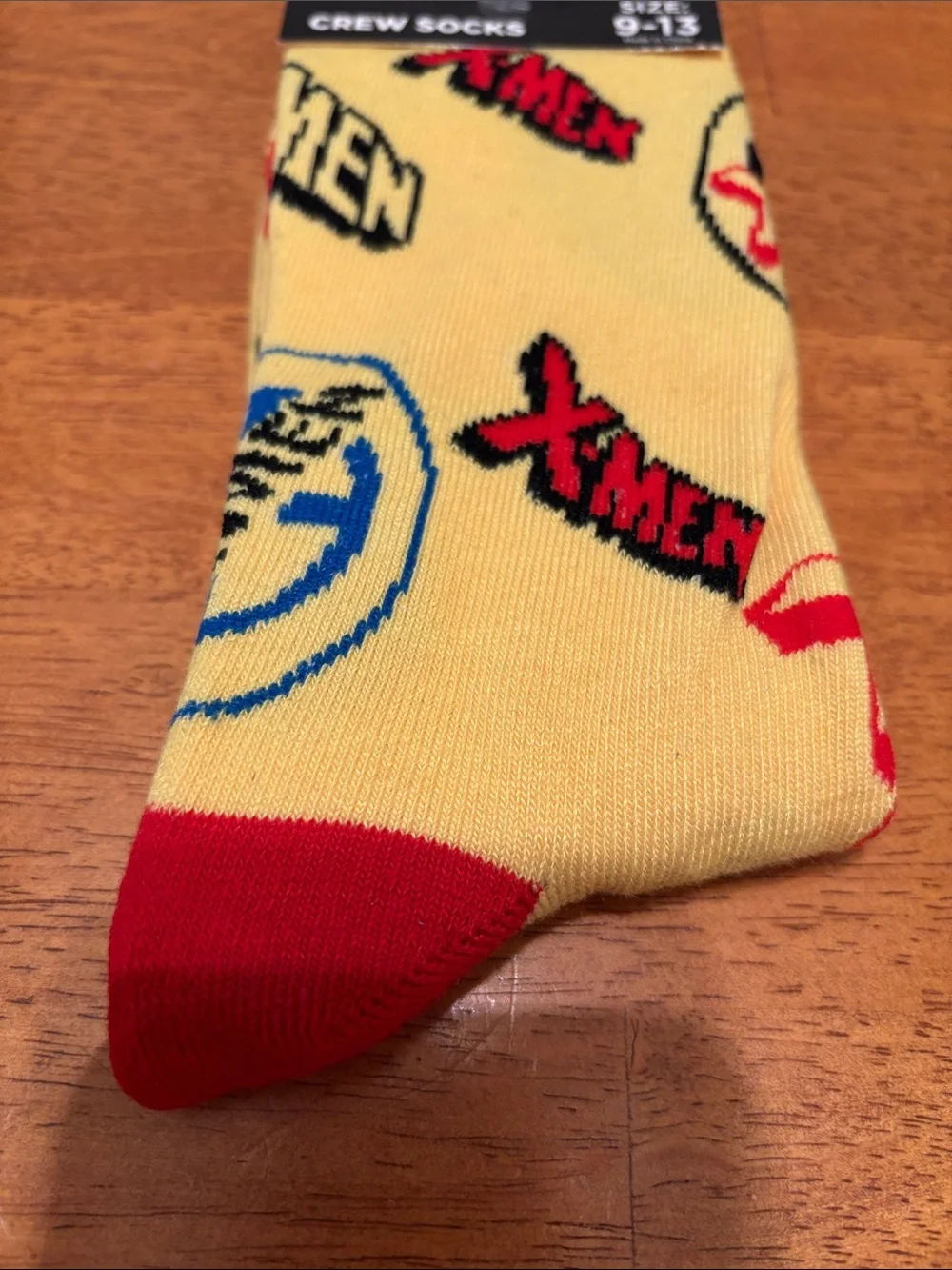 Marvel X-Men Yellow Crew Socks with Red Accents - Men's